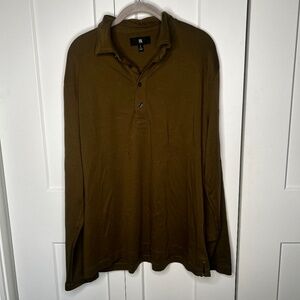 Banana Republic Luxury Touch Long Sleeve Polo Shirt Men's Size Large Tall